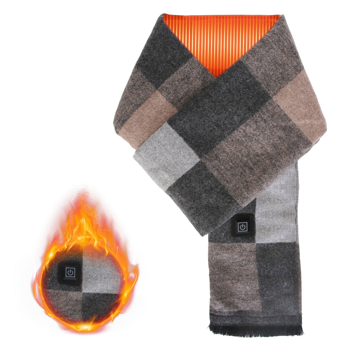 Heated Neck Wrap in Grey Plaid