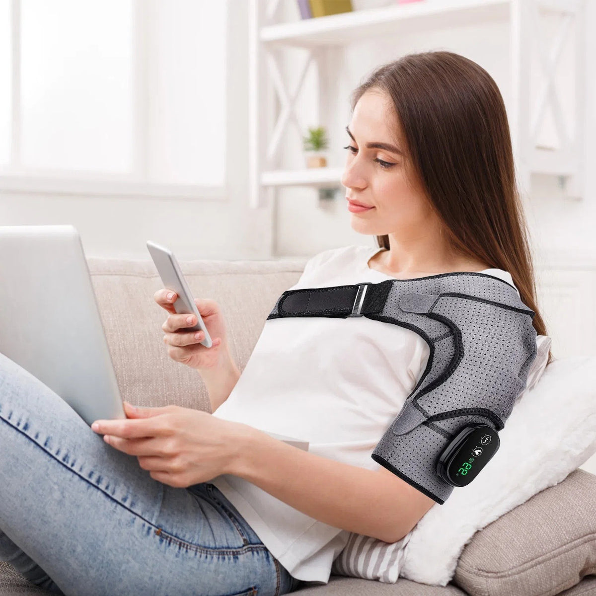 Heated Shoulder Massager in Grey