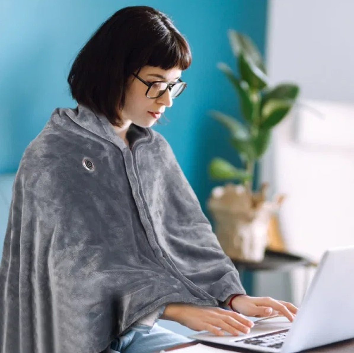 USB Heated Throw Blanket in Grey